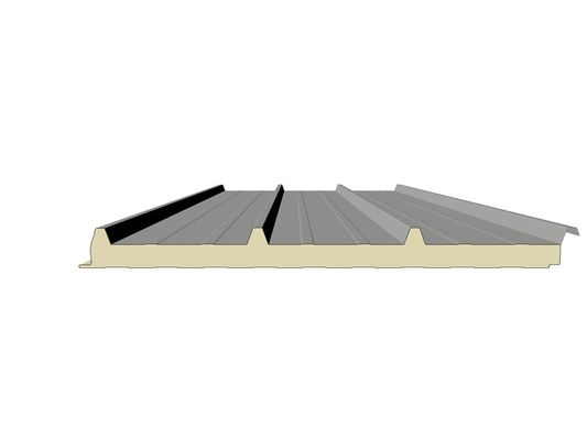 Aanpasbaar geluidsdicht Pu Sandwich dakpaneel 1000 mm breed Uitstekende waterdichtheid