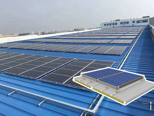 PU Rock Wool/PU Glass Wool Core Photovoltaic Roof Panel met een breedte van 1000 mm en een aanpasbaar ontwerp