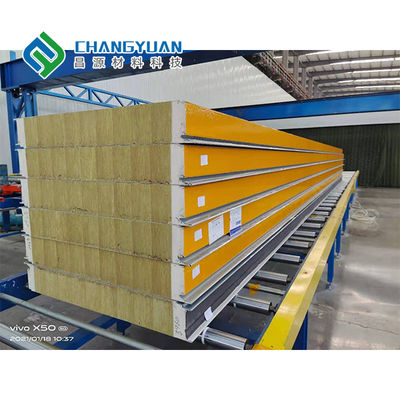 Brandbestendig 75 mm Rock Wool Sandwich Wandpanelen Perfecte oplossing voor gebouw isolatie