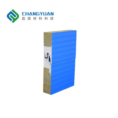 Brandbestendig 75 mm Rock Wool Sandwich Wandpanelen Perfecte oplossing voor gebouw isolatie